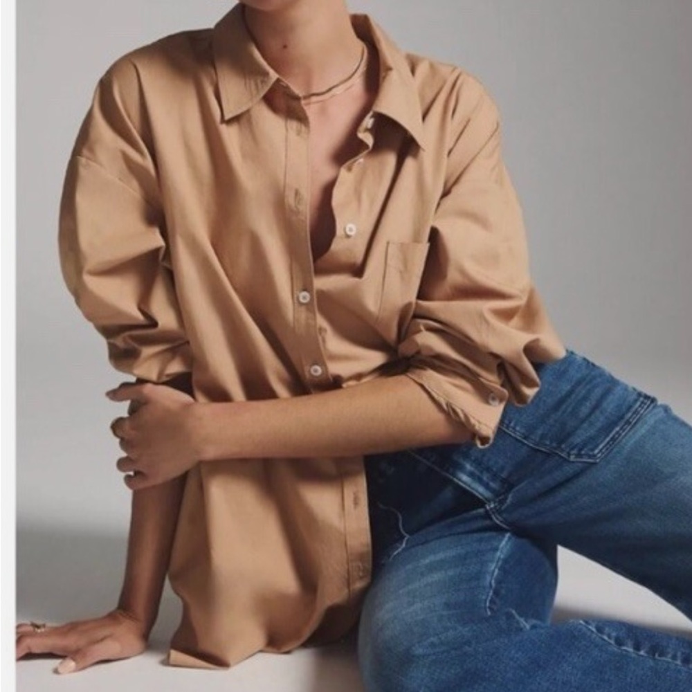 Maeve The Bennett button down poplin top, size M - Picture 2 of 7